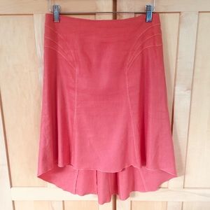 BEBE hi lo rayon blend coral color Skirt size 2